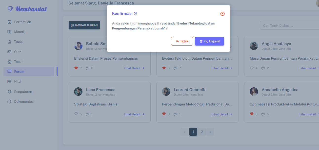 pop up delete thread Membasdat